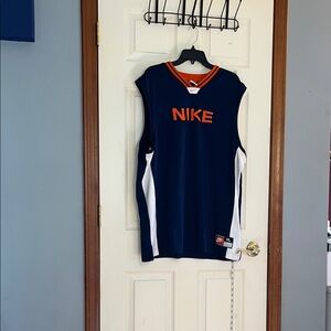 VTG-90’s-Nike-XL-Blue&Orange-sleeveless Basketball Jersey, pullover, team sports